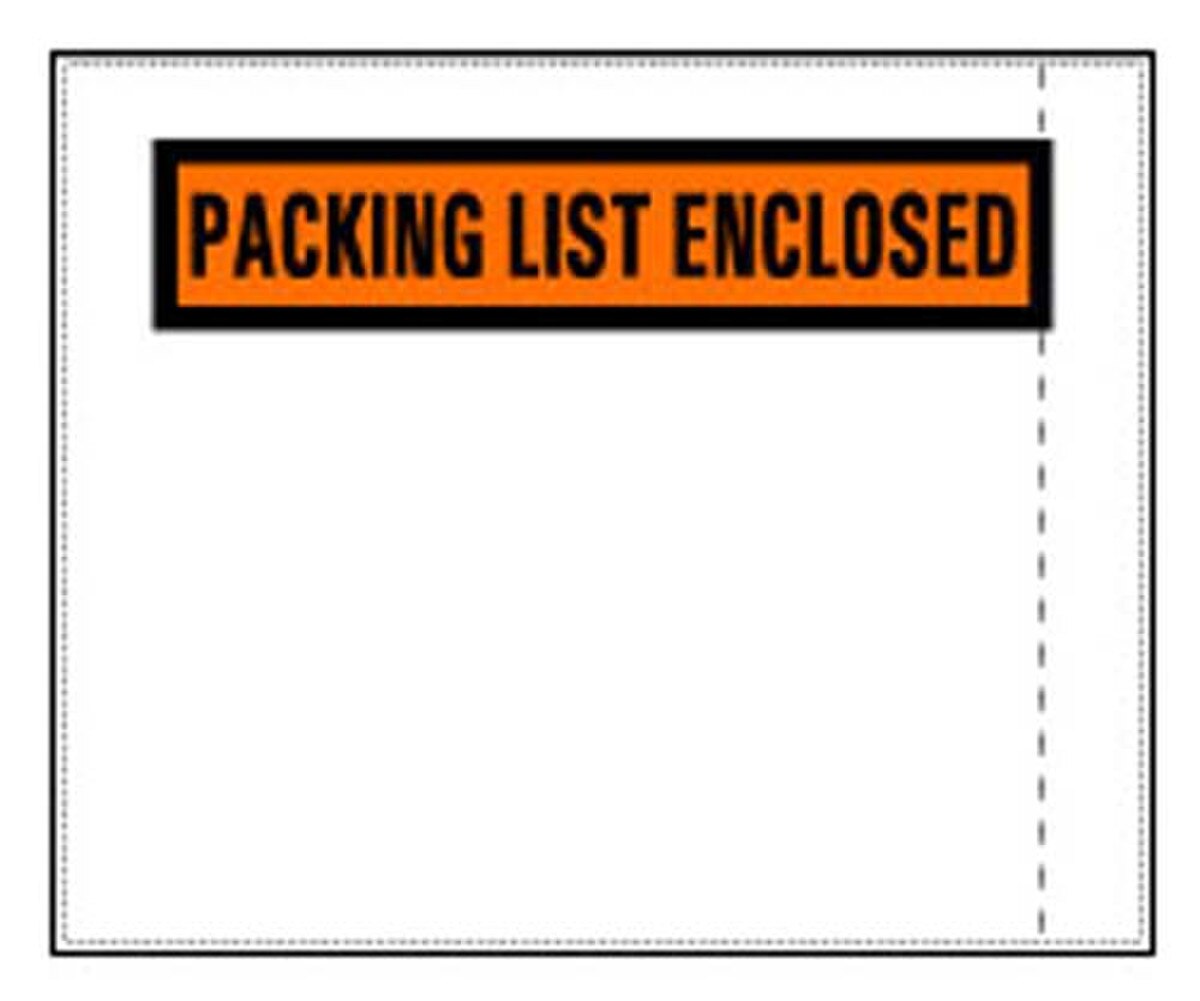 Packing List Envelopes.